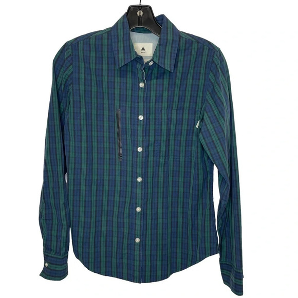 Burton black watch plaid button down shirt women’s small - Picture 1 of 5